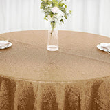 108 inches Gold Premium Sequin Round Tablecloth