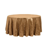 120 inches Gold Premium Sequin Round Tablecloth