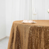 120 inches Gold Premium Sequin Round Tablecloth