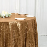 120 inches Gold Premium Sequin Round Tablecloth