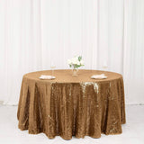 120 inches Gold Premium Sequin Round Tablecloth