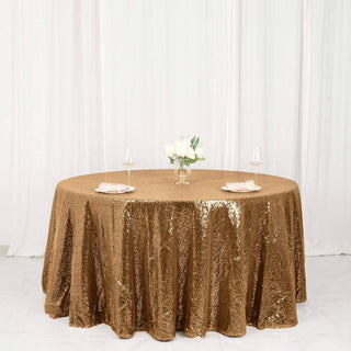 Elevate Your Event Decor with the Gold Sequin Tablecloth