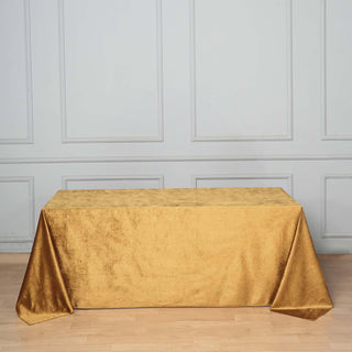 Elevate Your Event with the Luxurious Gold Velvet Tablecloth