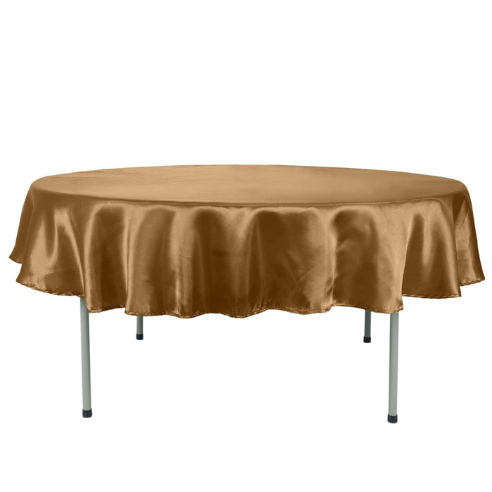 90inch Gold Satin Round Tablecloth