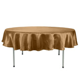 90inch Gold Satin Round Tablecloth