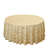 120inch Gold Sequin Leaf Embroidered Seamless Tulle Round Tablecloth, Sheer Table Overlay