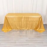 90x132inch Shiny Gold Polyester Rectangular Tablecloth With Shimmer Sequin Dots