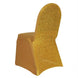 Gold Spandex Stretch Banquet Chair Cover, Fitted with Metallic Shimmer Tinsel Back#whtbkgd
