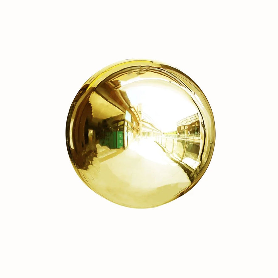 16inch Gold Stainless Steel Shiny Mirror Gazing Ball, Reflective Hollow Garden Globe Sphere#whtbkgd