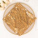 Gold Wave Embroidered Sequin Mesh Dinner Napkin, Reusable Decorative Napkin