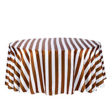 Seamless Stripe Satin Round Tablecloth - Gold & White