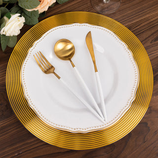 Create a Celestial Wonderland with Clear/Gold Ringed Rim Decorative Charger Plates