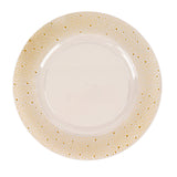 6 Pack | 13inch Clear / Gold Pearl Beaded Disposable Wedding Charger Plates#whtbkgd