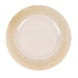 6 Pack | 13inch Clear / Gold Pearl Beaded Disposable Wedding Charger Plates#whtbkgd