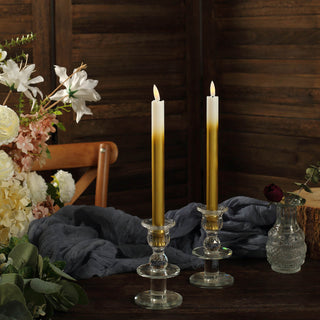 Create an Enchanting Atmosphere with Gold Gradient Battery Operated LED Taper Candles