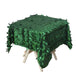 54inch Green 3D Leaf Petal Taffeta Fabric Square Tablecloth