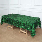 60x102Inch Green Leaf Petal Taffeta Rectangle Tablecloth