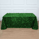 90x132Inch Green Leaf Petal Taffeta Rectangle Tablecloth