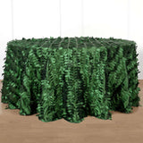 120inch Green Leaf Petal Taffeta Round Tablecloth