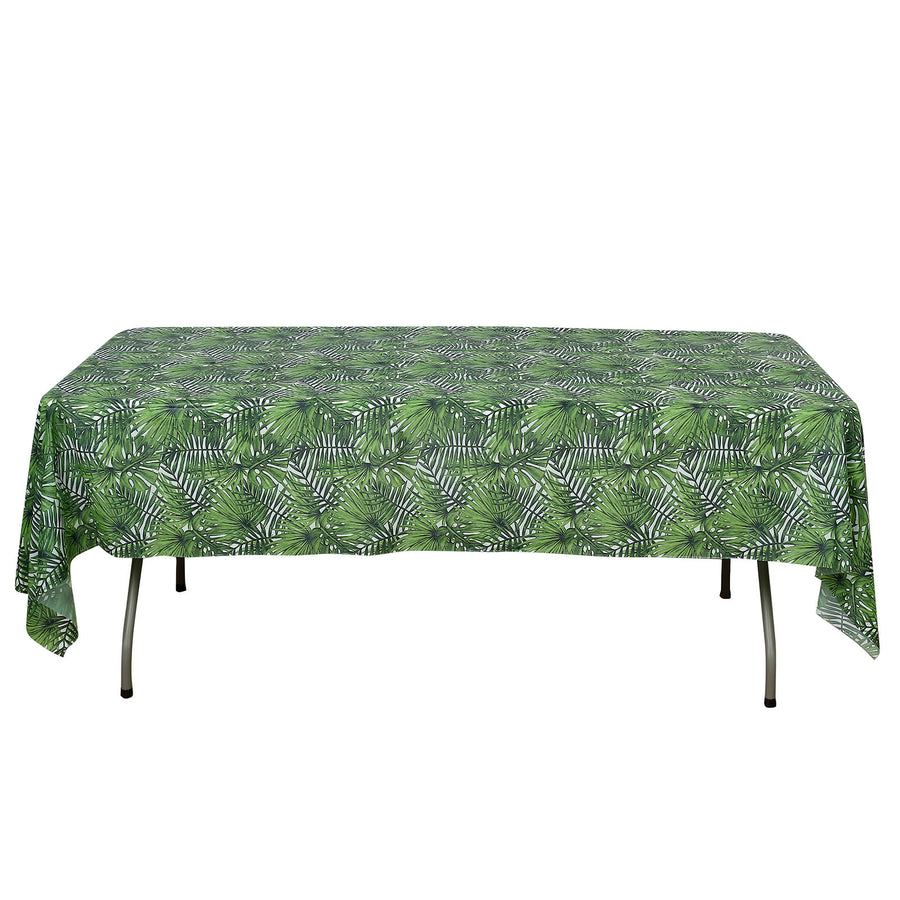 Tropical Leaf Plastic Rectangle Tablecloth, Waterproof Disposable PVC Tablecloth - 54x108Inch#whtbkgd