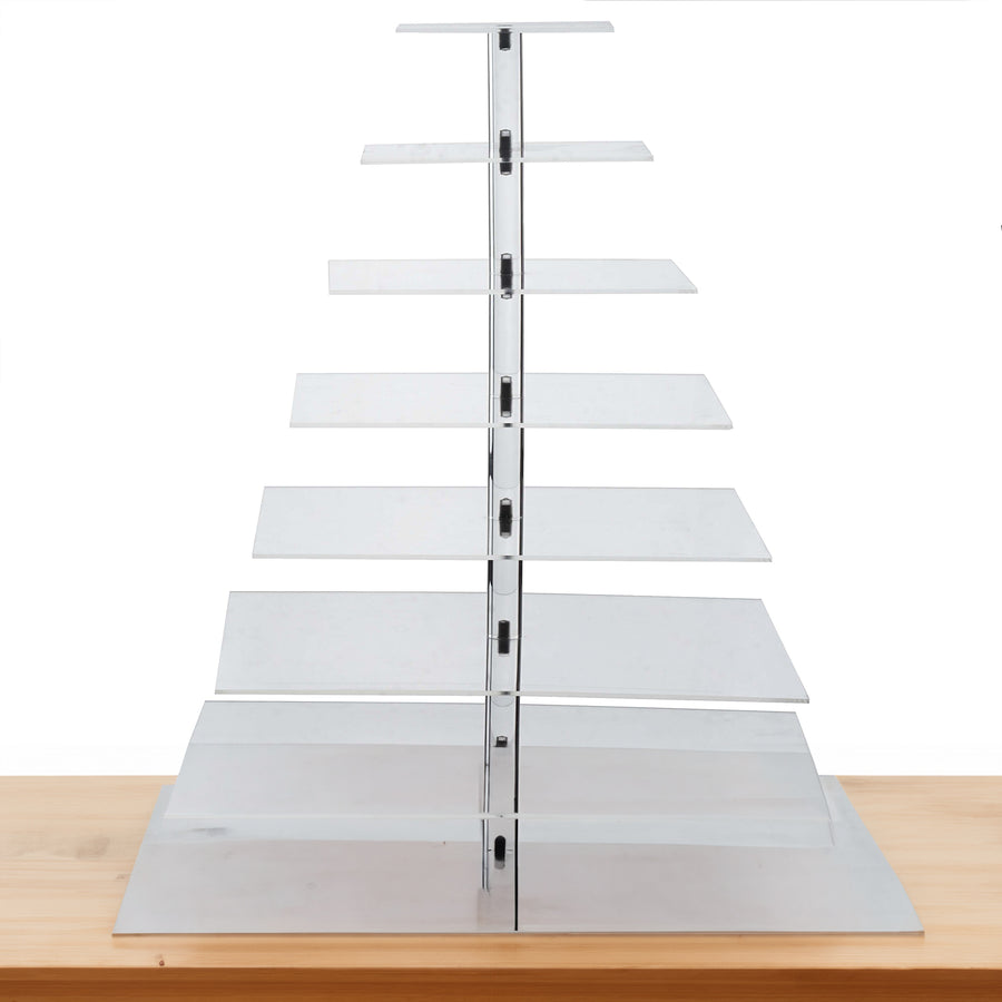 29inch Heavy Duty Acrylic Square 8-Tier Cake Stand, Dessert Display Cupcake Holder