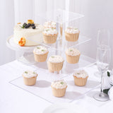 12inch Heavy Duty Acrylic Square 4-Tier Cake Stand, Dessert Display Cupcake Holder