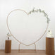 7ft Heavy Duty Gold Metal Heart Shape Photo Backdrop Stand, Wedding Arch