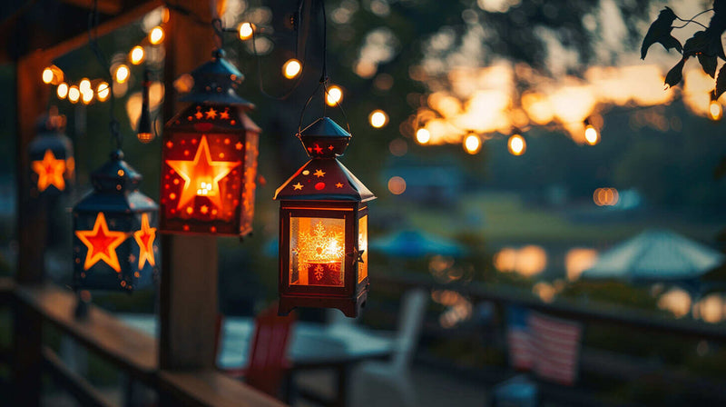 How to Decorate for Labor Day- patio lights