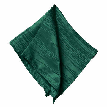 5 Pack | Hunter Emerald Green Accordion Crinkle Taffeta Cloth Dinner Napkins | 20"x20"