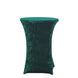 Hunter Emerald Green Crushed Velvet Spandex Fitted Round Highboy Cocktail Table Cover