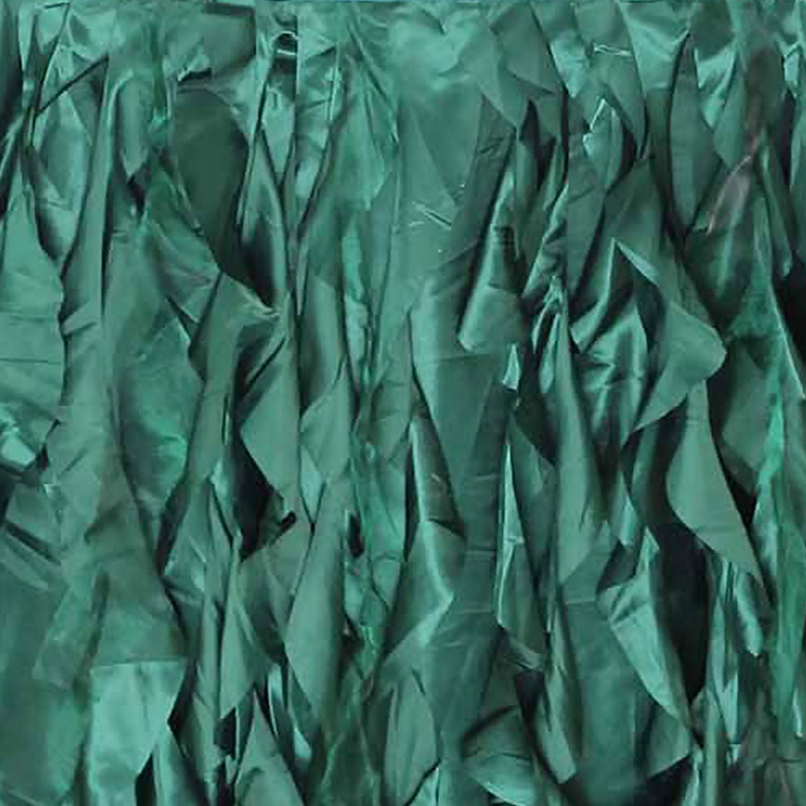 14ft Hunter Emerald Green Curly Willow Taffeta Table Skirt#whtbkgd