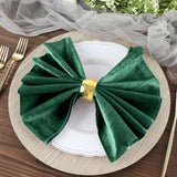 5 Pack | Hunter Emerald Green Premium Sheen Finish Velvet Cloth Dinner Napkins