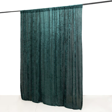 8ft Hunter Emerald Green Premium Smooth Velvet Photography Curtain Panel, Privacy Backdrop Drape with Rod Pocket