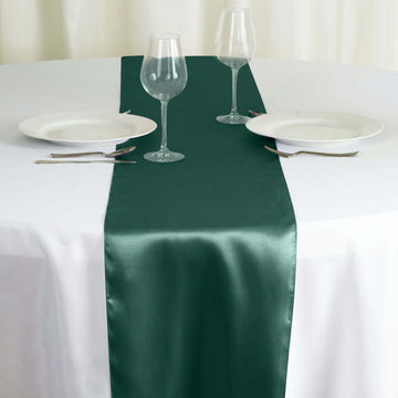 12"x108" Hunter Emerald Green Satin Table Runner