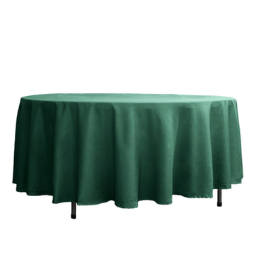 108" Hunter Emerald Green Seamless Polyester Round Tablecloth
