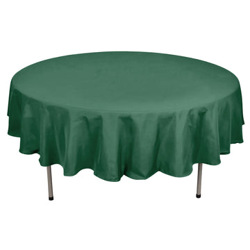 90" Hunter Emerald Green Seamless Polyester Round Tablecloth