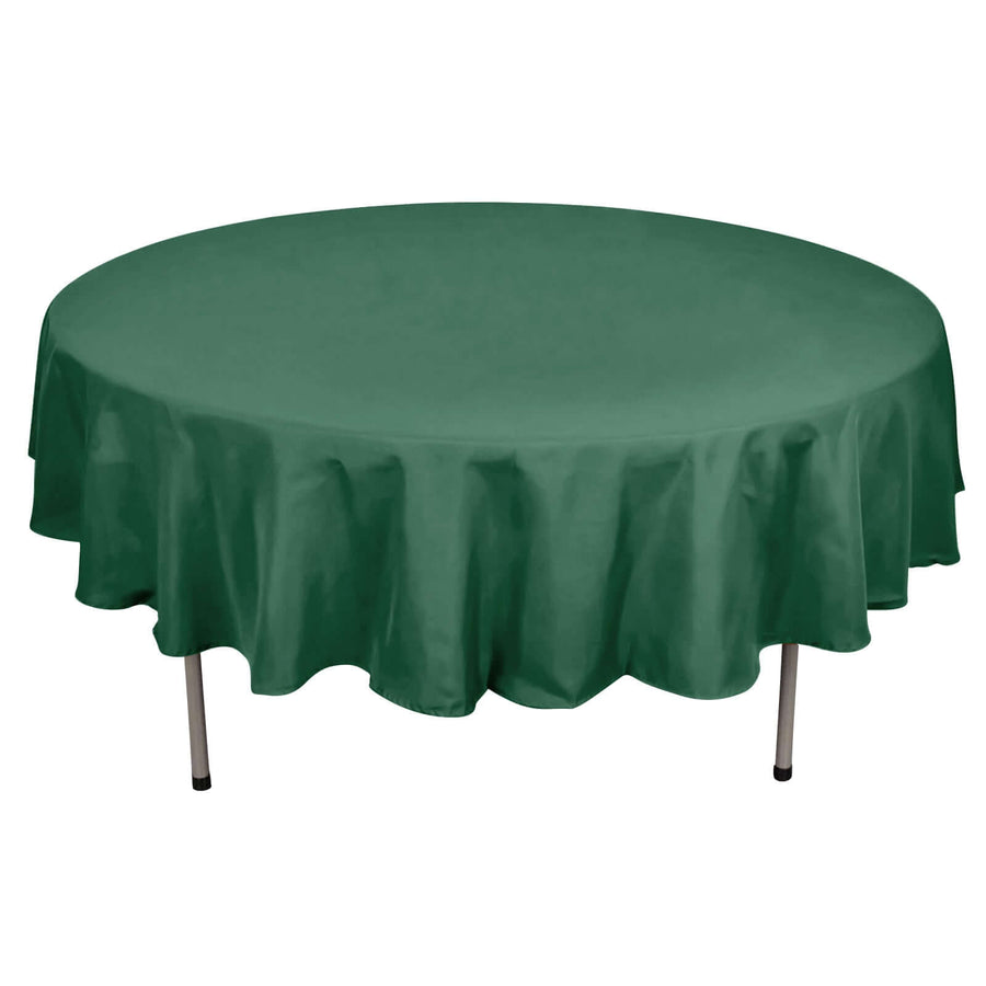 90Inch Hunter Emerald Green Polyester Round Tablecloth