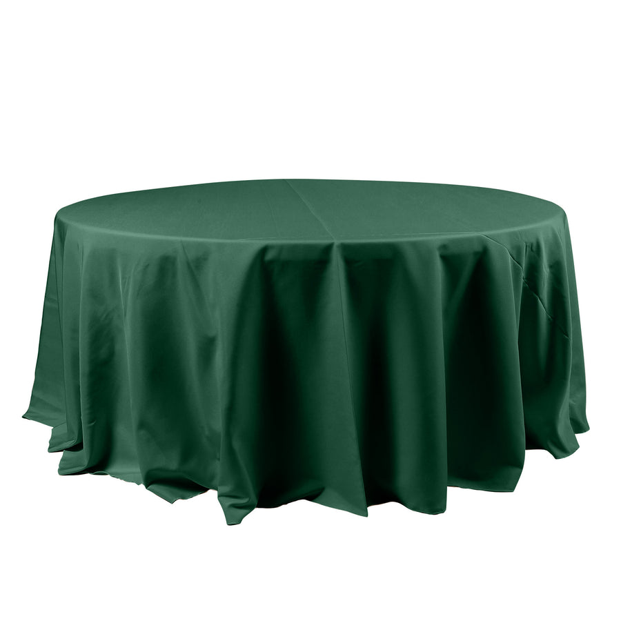 120Inch Hunter Emerald Green Polyester Round Tablecloth