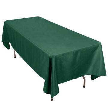 60"x102" Hunter Emerald Green Seamless Premium Polyester Rectangular Tablecloth - 220GSM