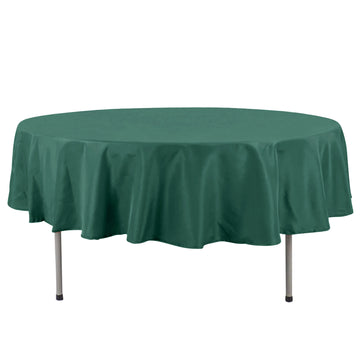 90" Hunter Emerald Green Seamless Premium Polyester Round Tablecloth - 220GSM