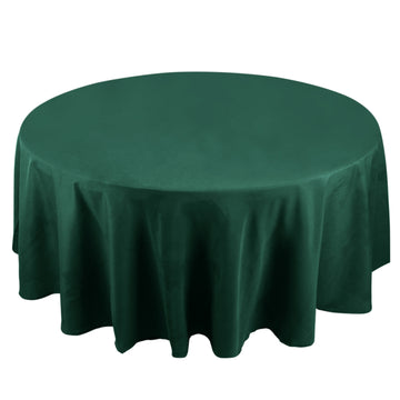 108" Hunter Emerald Green Seamless Premium Polyester Round Tablecloth - 220GSM