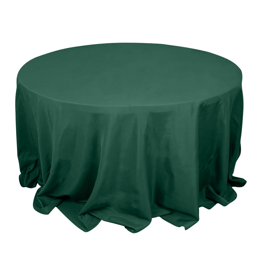 132inch Hunter Emerald Green 200 GSM Seamless Premium Polyester Round Tablecloth