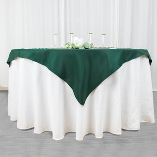 Add Elegance to Your Table with the Hunter Emerald Green Square Table Overlay
