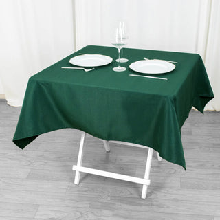 Add Elegance to Your Event with the Hunter Emerald Green Polyester Square Tablecloth