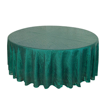 108" Hunter Emerald Green Seamless Premium Sequin Round Tablecloth