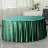 120inch Hunter Emerald Green Seamless Premium Velvet Round Tablecloth, Reusable Linen