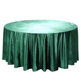 120inch Hunter Emerald Green Seamless Premium Velvet Round Tablecloth, Reusable Linen