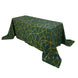 90inch x 156inch Hunter Emerald Green Rectangle Polyester Tablecloth Gold Foil Geometric Pattern