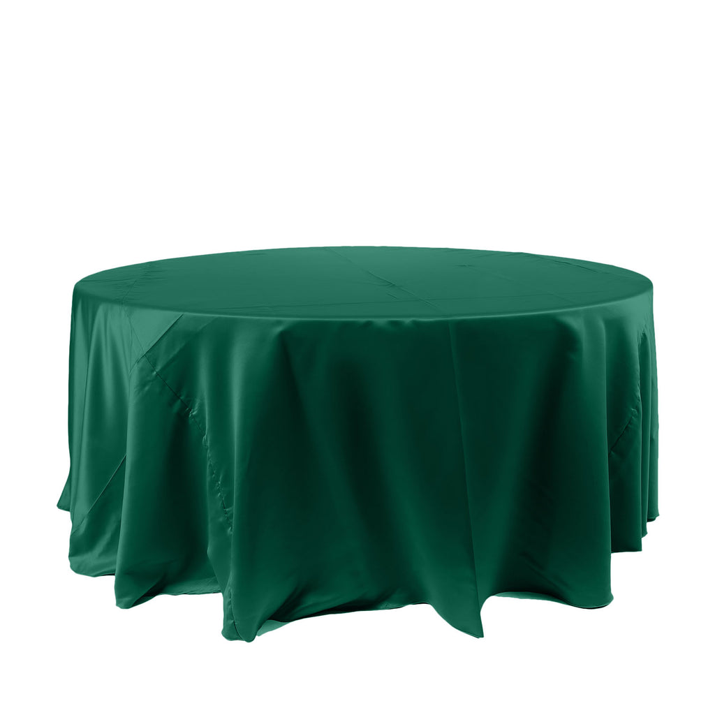 120" Hunter Green Seamless Satin Tablecloth