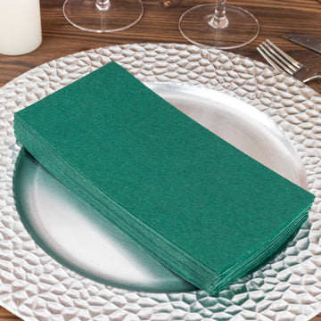 20 Pack | Hunter Emerald Green Soft Linen-Feel Airlaid Paper Dinner Napkins, Highly Absorbent Disposable Party Napkins